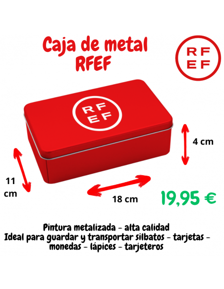 Caja de metal RFEF rojo - Alta Calidad