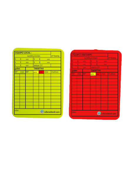 Tarjeta amarilla y roja ALTA CALIDAD con pegatina