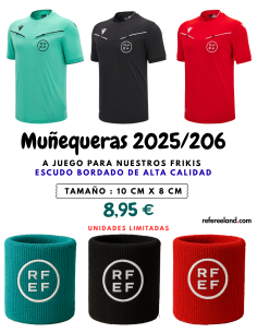 Muñequeras bordadas RFEF a juego con equipamiento