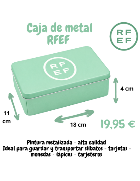 Caja de metal RFEF VERDE MENTA - Alta Calidad